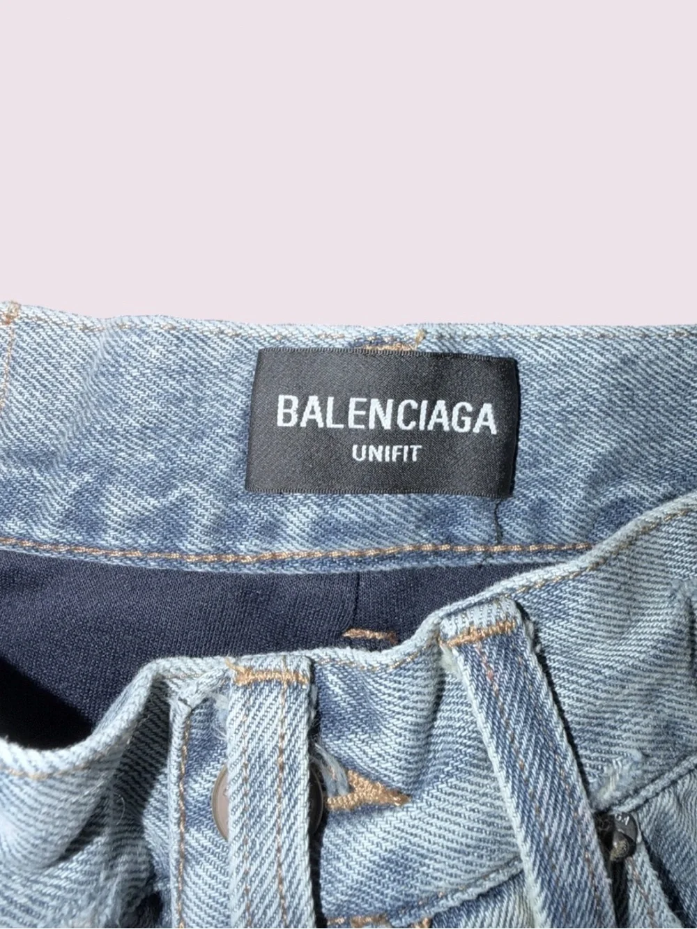 Balenciaga Super Destroyed Baggy Jeans Boxer Lining XS Light Wash - FW21